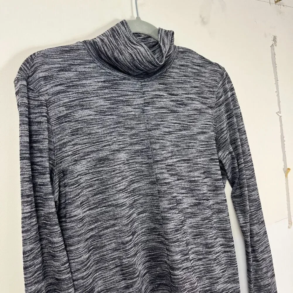 Lululemon Top Womens 8 Black Spacedye &Go Take-Off Long Sleeve Shirt Running